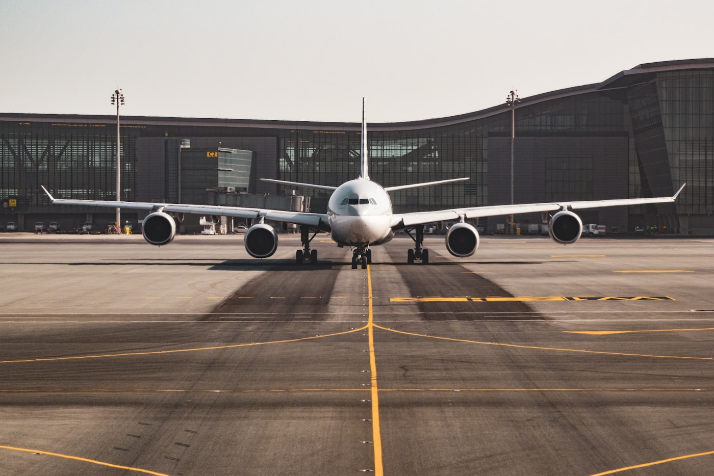 Airliner at a terminal