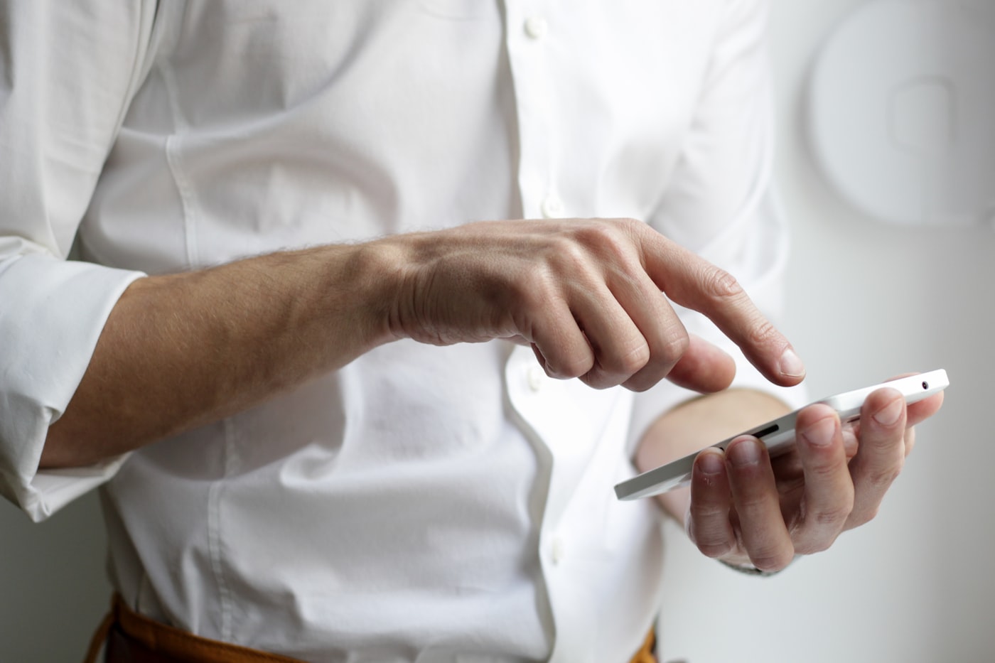 Traveller using a phone